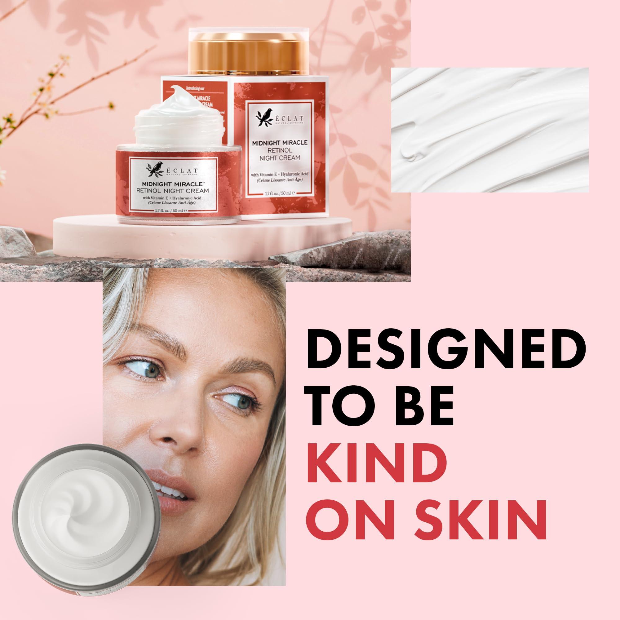 Eclat Skincare Eclat Night Repair & Firmness Set - Collagen Anti Aging Cream and 2.5% Retinol Night Cream for Moisturizing and Firming Skin