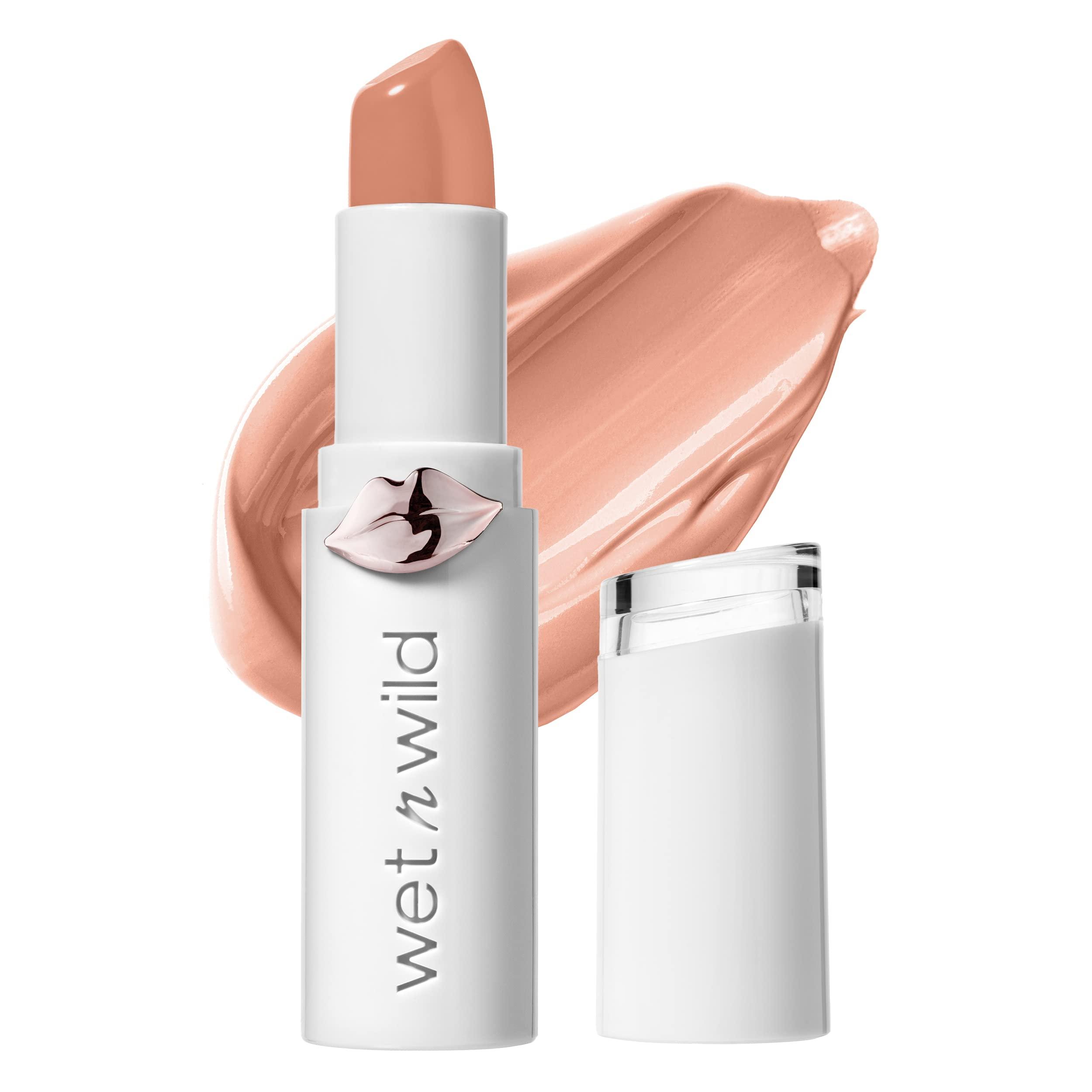 wet n wild wet n wild Mega Last High-Shine Lipstick Makeup Peach Peach Please & Bright Pink Pinky Ring Lip Color Bundle