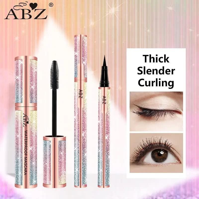 ABZ 4D silk fiber Lash Mascara ABZ Mascara set - Black liquid eyeliner pencil/Waterproof Mascara