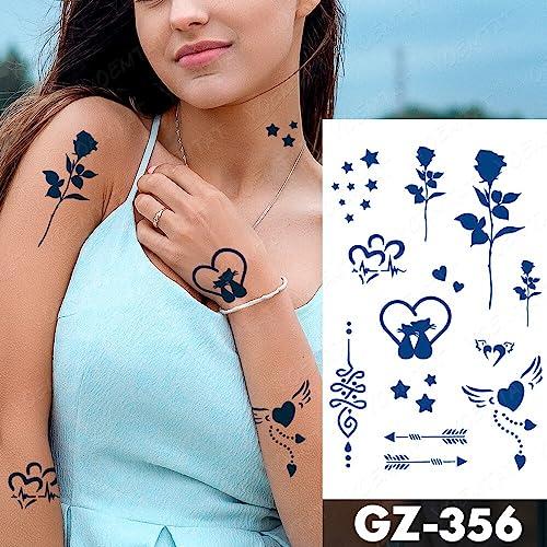 Generic Semi-Permanent Waterproof Temporary Tattoo Sticker Flowers Genipin Herbal Juice Lasting Ink Cute Finger Arm Tatoo Body Art
