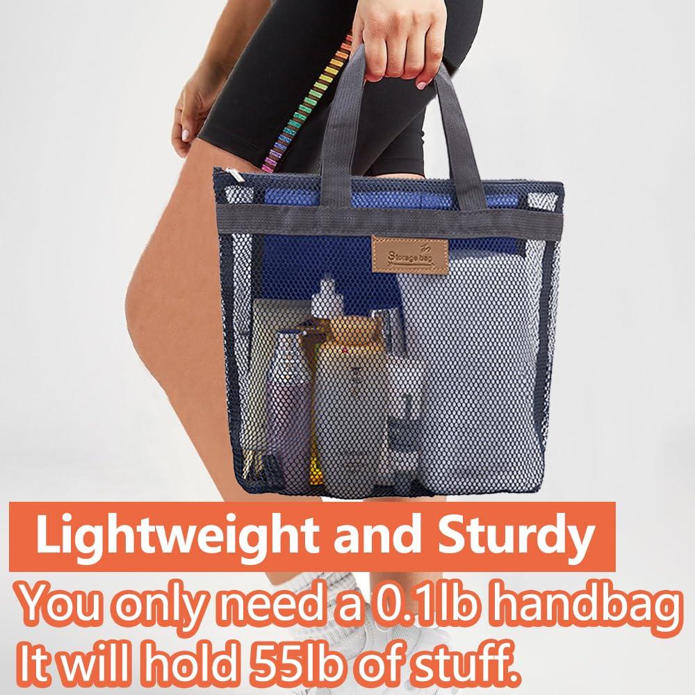 Rotema Rotema Mesh Shower Bag with Zipper,11.8x9.8Inches Small Pool Bag,Shower Bags for Men WomenGym Bag Essentials,Camping Toiletry Bag(1pack, navy blue)