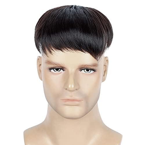Askuang Askuang Hair Toupee for Men Clip in Crown Topper Hair Extensions Mens Hair Piece for Hairline Loss Covering White Loss Hair Toupee Wig Short Hair Toppers for Men Natural Black
