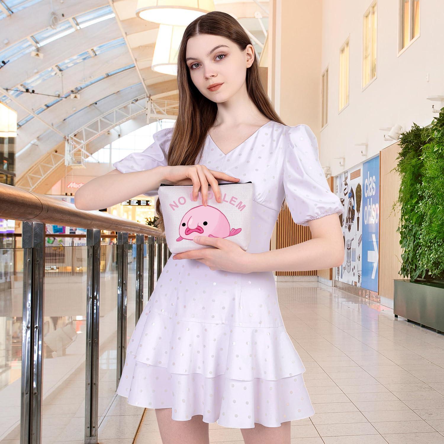 BDPWSS BDPWSS Blobfish Makeup Bag Blobfish Lover Gift No Bloblem Gift For Blobfish Fans Gift Fish Lover Gift Sea Animal Lovers Gift (No Bloblem)