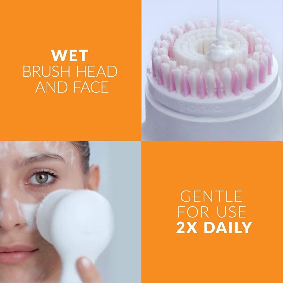 Clarisonic Clarisonic New Sensitive Facial Cleansing Brush Head Replacement | Compatible with Mia 1, Mia 2, Mia Fit, | Same as The Pictures (2Count)