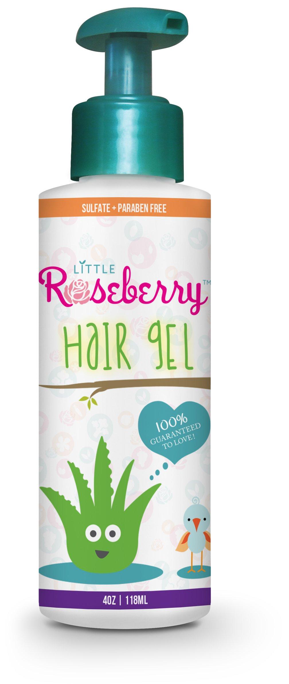 Little Roseberry Hair Gel for Kids | Light Hold | Chemical Free | Made with Organic Aloe Vera and Vitamins | Safe on Babies, Toddlers, Men and Women | Always Paraben, Sulfate & Fragrance Free | Made in USA (1 Unit)