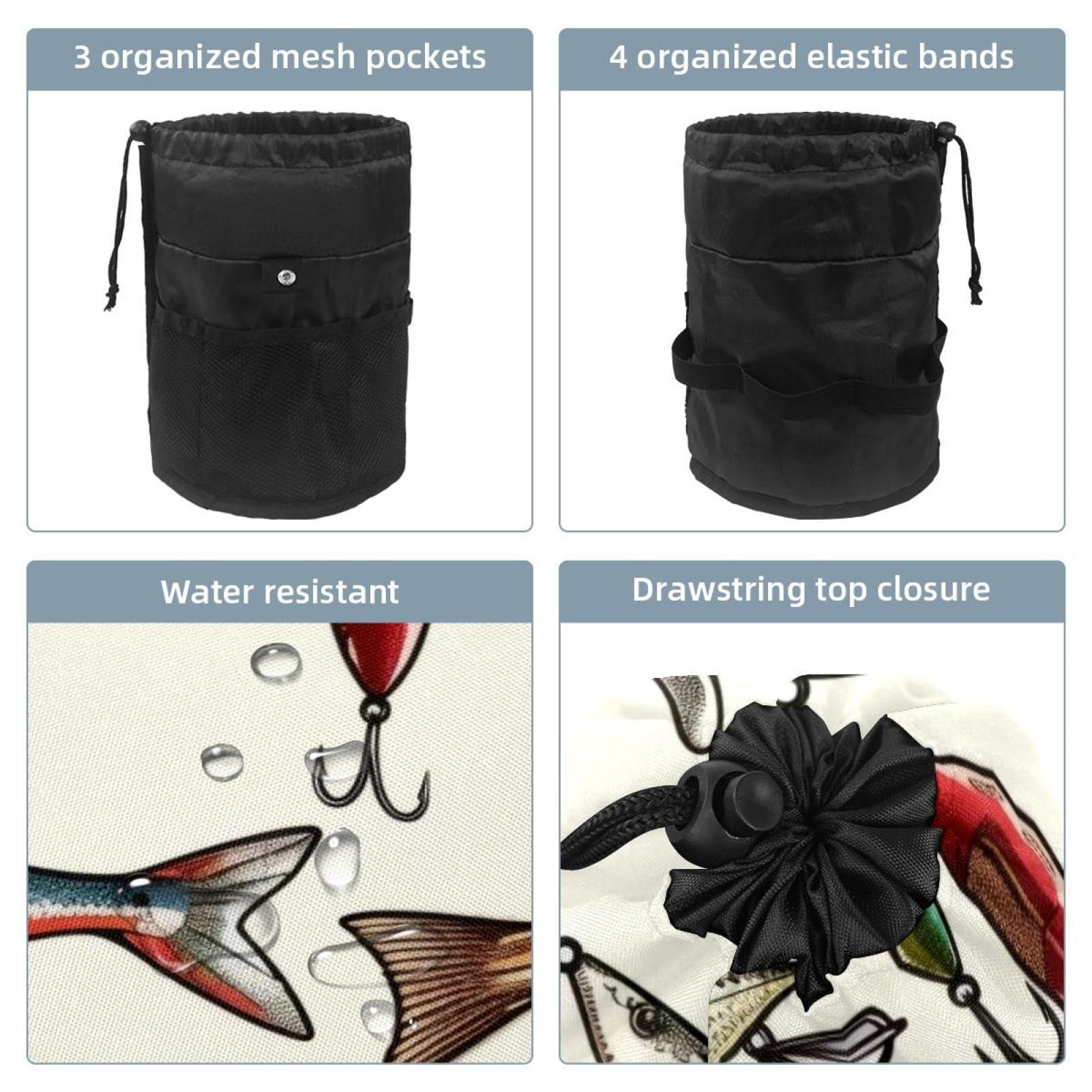 EVANLinsim EVANLinsim Drawstring Makeup Bag Large Cosmetic Bag Travel Toiletry Bag Waterproof Make Up Organizer for Women Girls, Fishing Lures