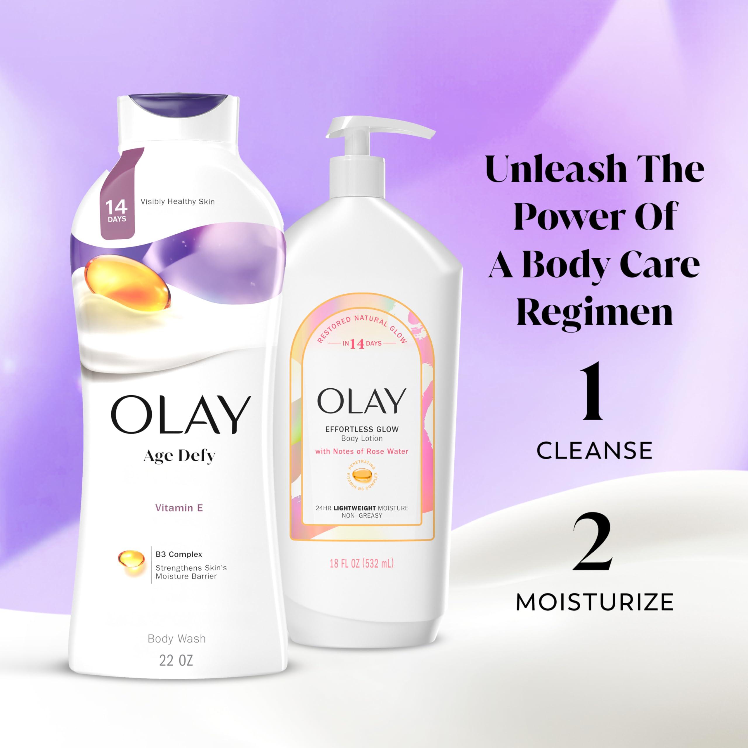 Olay Olay Age Defying Body Wash for Women with Vitamin E, 24hr Moisturizing, 22 fl oz (Pack of 4)