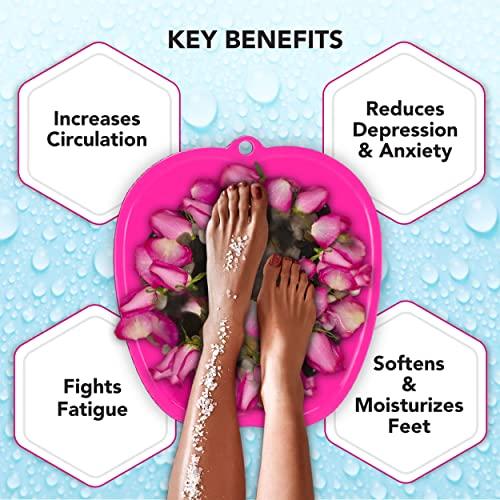 Mantello Mantello Foot Tub- Extra Large Foot Soaking Tub - Foot Basin - Home Foot Basin for Soaking Feet (Hot Pink)