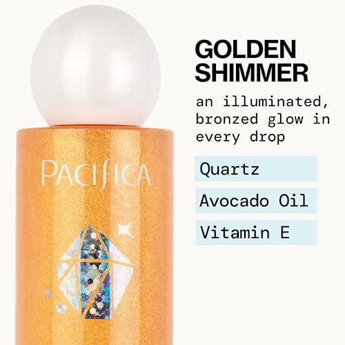 Pacifica Pacifica Bronzing Body Oil Crystal Bronze Shimmering Oil for Natural Sun-Kissed Glow, Hydrating Body Illuminator, Vanilla Coconut Scent, Vegan & Cruelty-Free, Clean Beauty, 4 fl oz