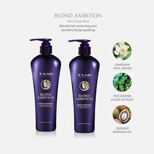 T-LAB PROFESSIONAL T-LAB PROFESSIONAL Purple Shampoo and Conditioner Set for Blonde Hair, Sulfate Free Brass Remover Blondes Color Treated Brassy Hair