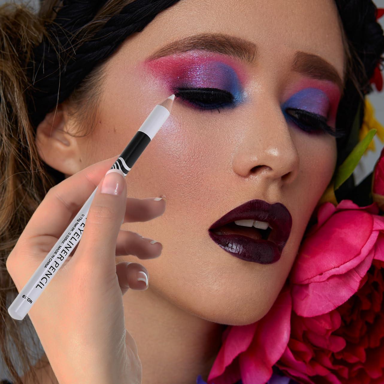 MAGICLULU MAGICLULU 20pcs White Eyeshadow Eyeliner Highlighter Eye Liner Pen White Lying Silkworm Pencil Professional Make up Pencil for Woman Makeup