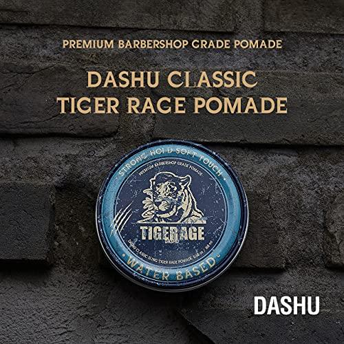 DASHU DASHU Classic Tiger Rage Pomade (Water Based) 5.68oz - Strong Hold & High Shine for Hairstyling (White)
