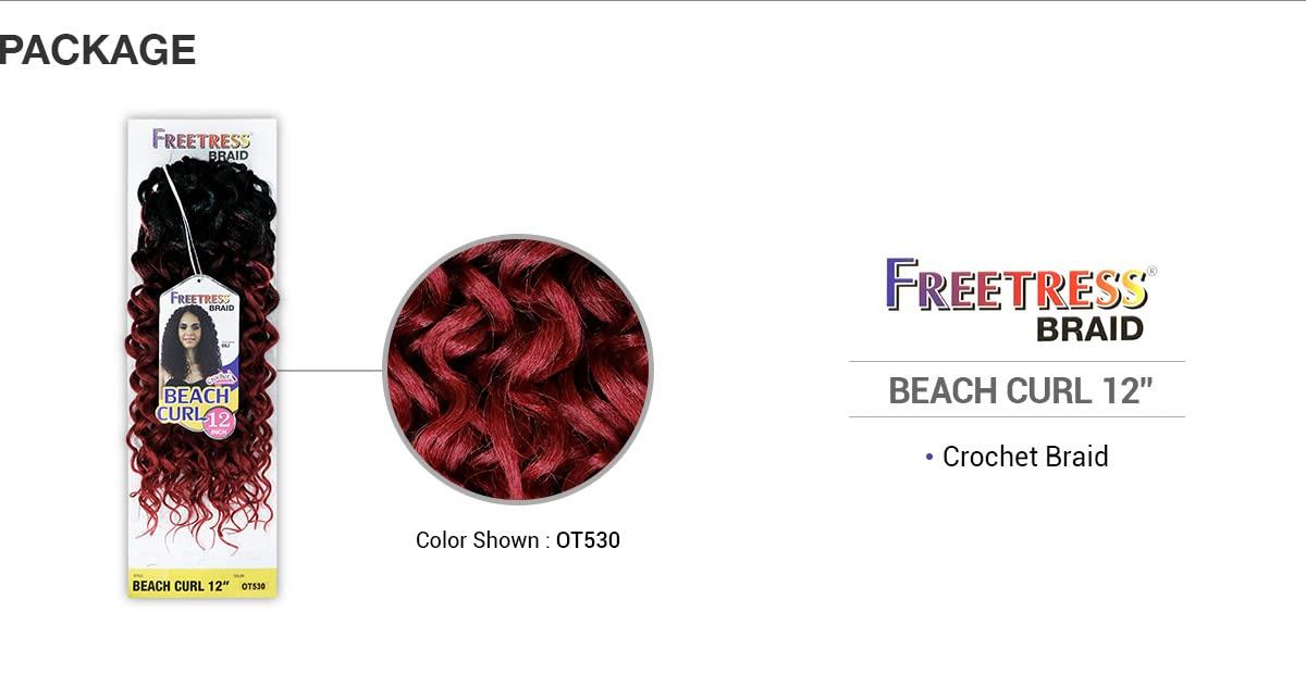 Free Tress Free Tress Synthetic Hair Crochet Braids Beach Curl 12'' (OT350)