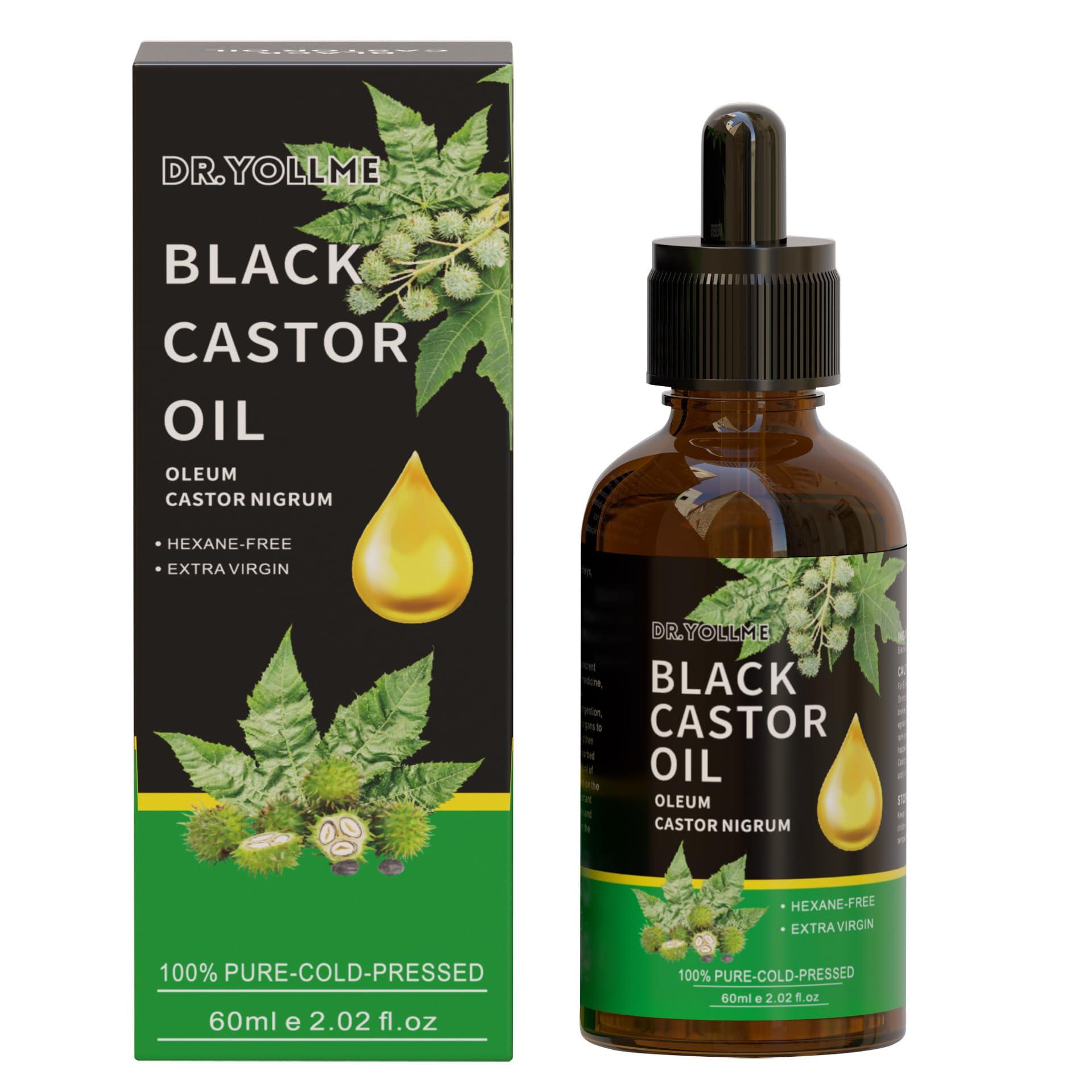 Generic Black Castor Oil, 100% Pure Cold Pressed, Hair growth, Full Eyelashes & Eyebrows, Moisturize skin, Rich in Vitamins and Fatty Acids Oil, 2Fl Oz, 60ml
