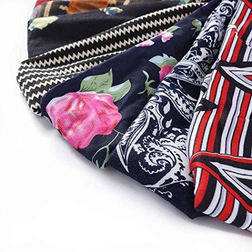 Bohend Bohend 8 Pack Boho Headbands Wide Flower Hair Band Boho Bandeau Stretchy Athletic Daily Use Hair Accessories for Women and Girls (J)