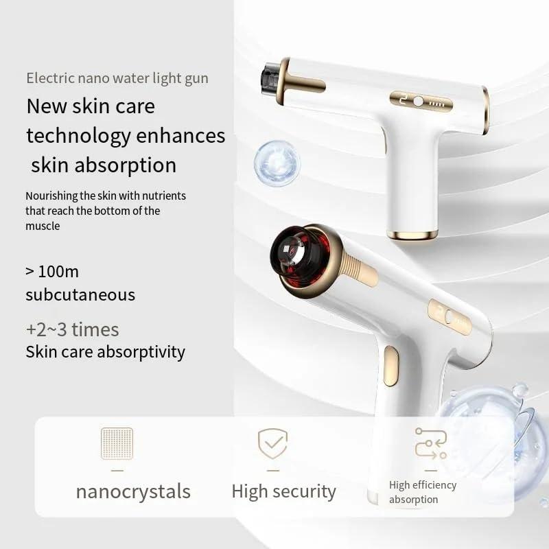 Generic Generic Red Blue Water Light Gun Needle-Free Facial Essence Introduction Instrument Microcrystalline Beauty Tender Skin Instrument, White