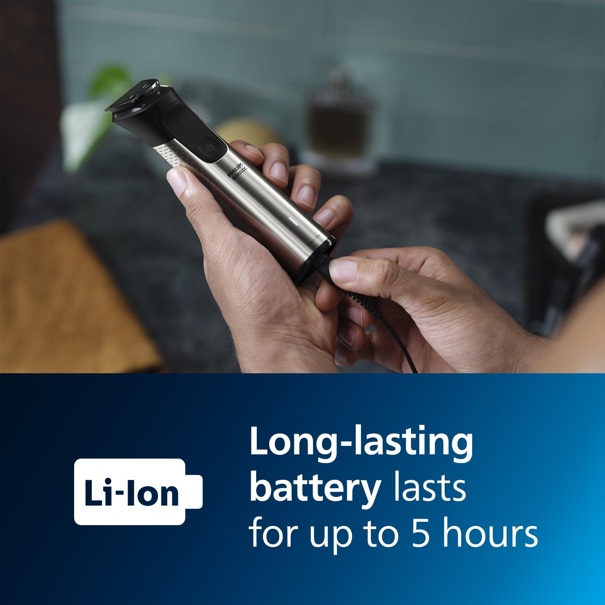 Norelco Philips Norelco Multigroom 7000 Series, All-in-One Trimmer, Beard Trimmer and Hair Clipper, 23-Piece Men\'s Grooming Kit for Beard, Face, Nose, Ear, Body, with Titanium Blades, Travel Pouch, MG7970/49