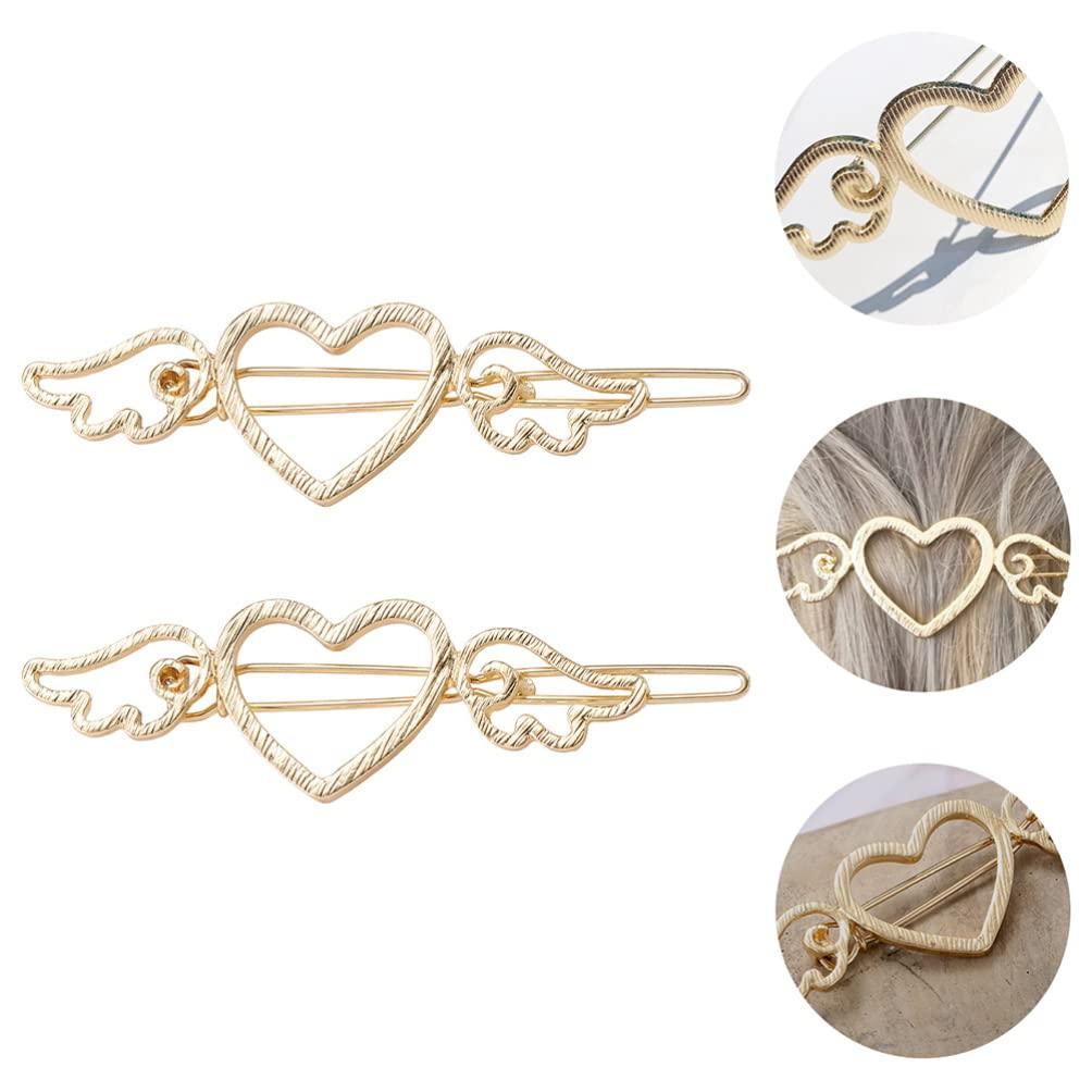 Beaupretty Beaupretty 2pcs Hairpin Angel Hair Clip Wing Hair Grips Heart Hair Clip Hair Styling Pin Hair Styling Grip Hair Styling Holder Heart Barrettes Heart Hair Grips Wing Hair Pin