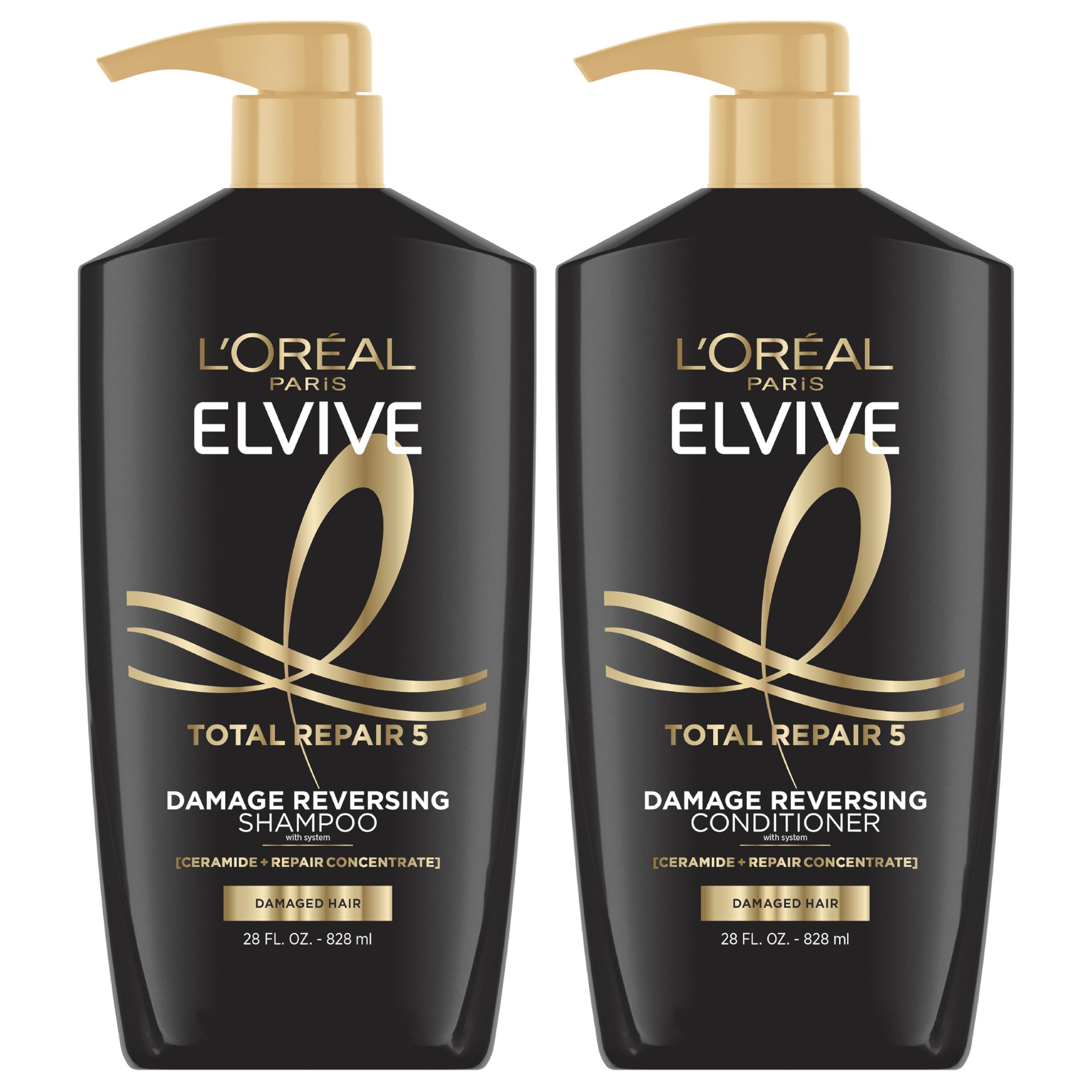 L'Oréal Paris L'Oreal Paris Elvive Total Repair 5 Repairing Shampoo and Conditioner for Damaged Hair, 28 Ounce (Set of 2)