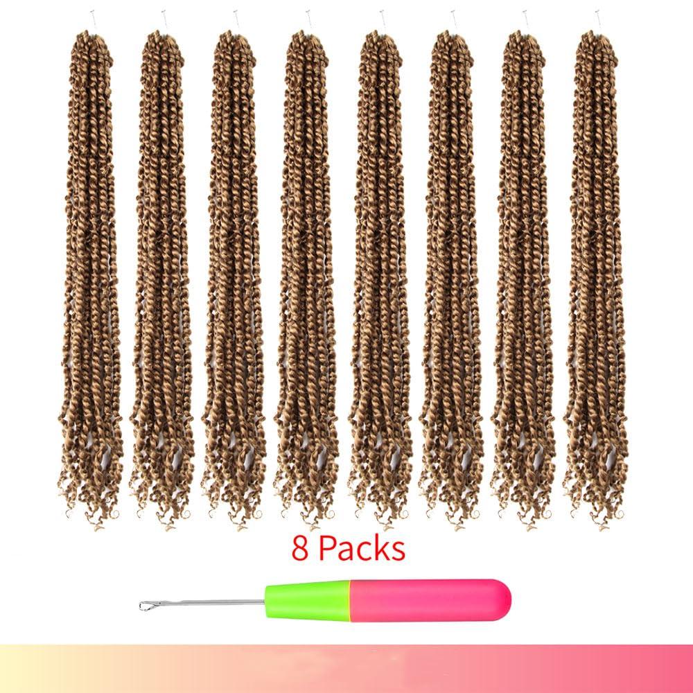 BOHOBABE The BOHOBABE 36 Inch Pre-twisted Passion Twist Hair 8 Packs Super Long Pre-looped Crochet Passion Twist Braiding Hair Soft Bohemian Twists (27#)