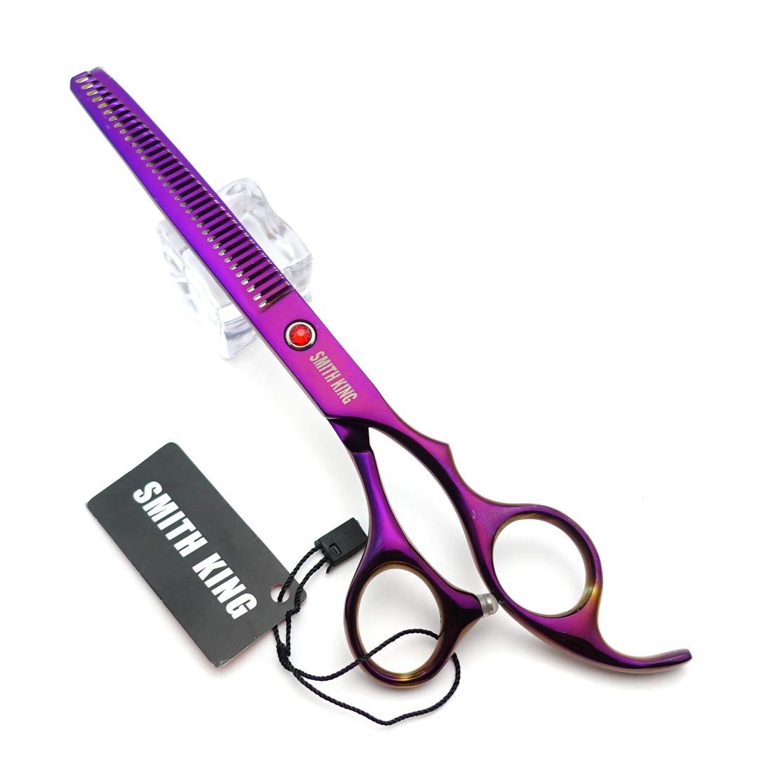 Smithking 7.0 Inches Professional hair cutting thinning scissors set with razor (Violet)