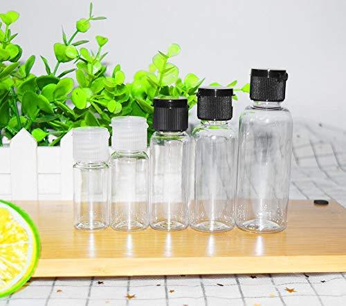 ericotry 12PCS 30G 30ml 1oz Clear Empty Plastic Sample Flip Cap Bottle Pot Vial Jar Perfect for Makeup Emollient Water Shower Gel Emulsion Liquid Comestic Containers