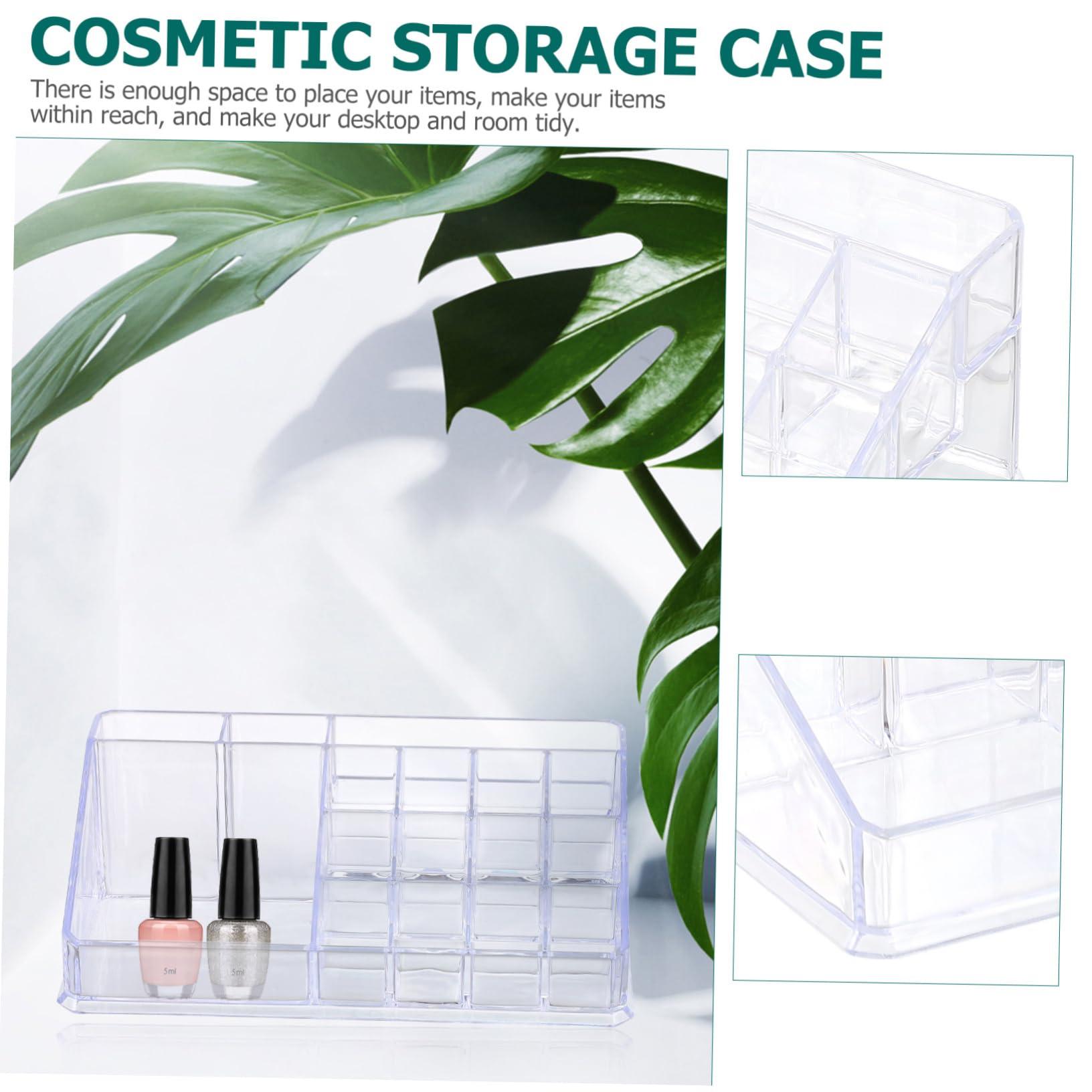 Mipcase Mipcase Box Lipstick Storage Box Makeup Organiser Storage Holder Cleaner Clear Makeup Organisers Compartments Cosmetic Display Cases Bins Makeup Brushes Skincare Lip Tint Palette Plastic
