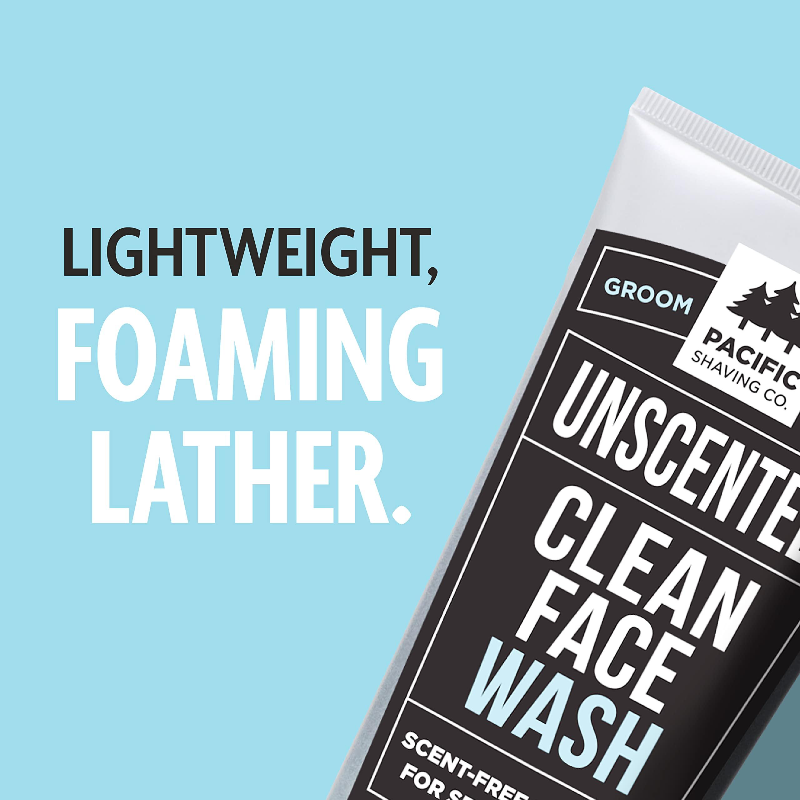Pacific Shaving Company Pacific Shaving Company Clean Facial Wash - Unscented Gentle Face Cleanser with Sea Salt & Aloe Vera - Hydrating Men's Face Wash for Sensitive Skin (7 Oz)