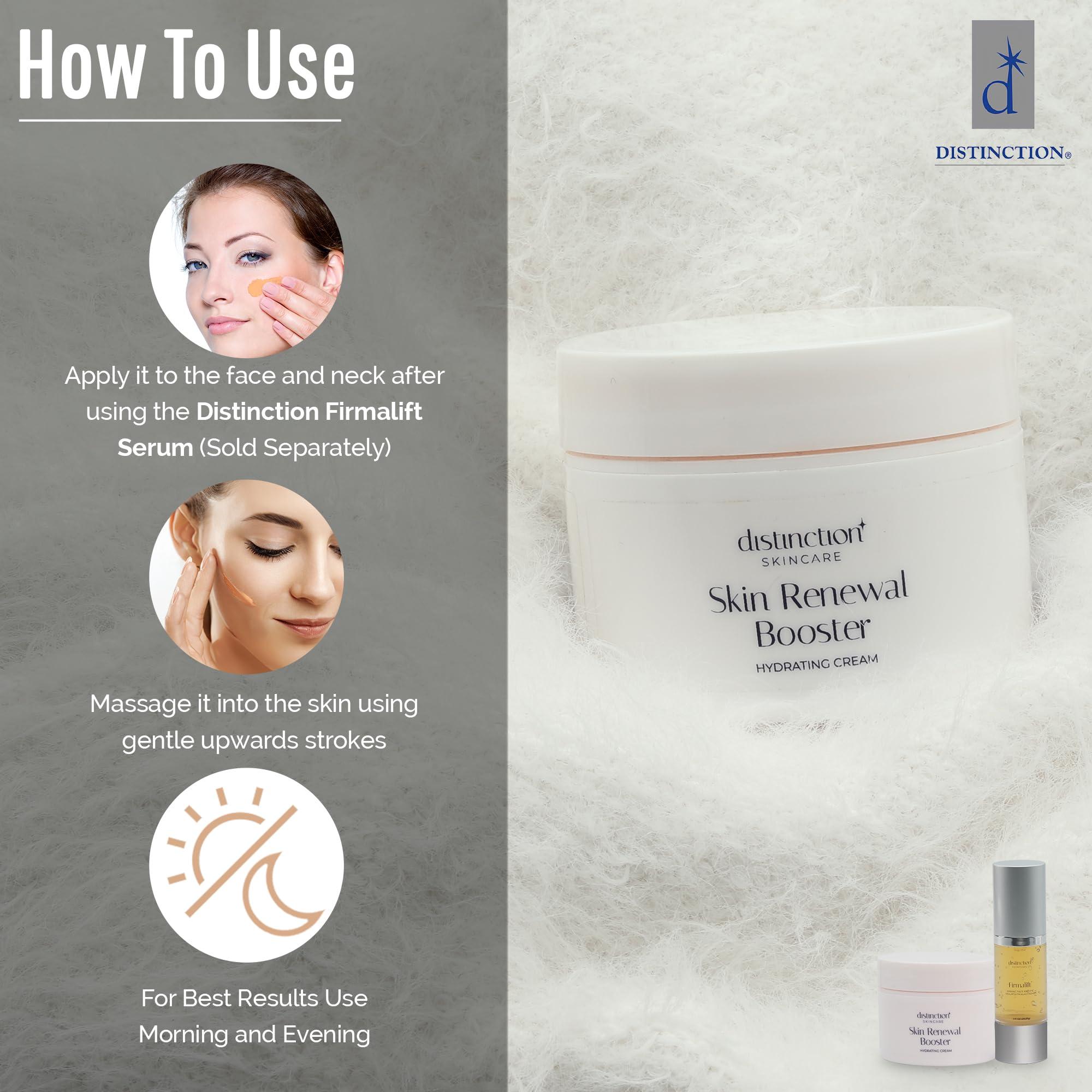 Distinction Distinction Skin Renewal Booster - Lightweight Hydrating Cream Lotion Serum | Anti Aging Cream Helps Reduce Appearance of Fine Lines & Wrinkles, Soothes, and Moisturizes (1 oz)