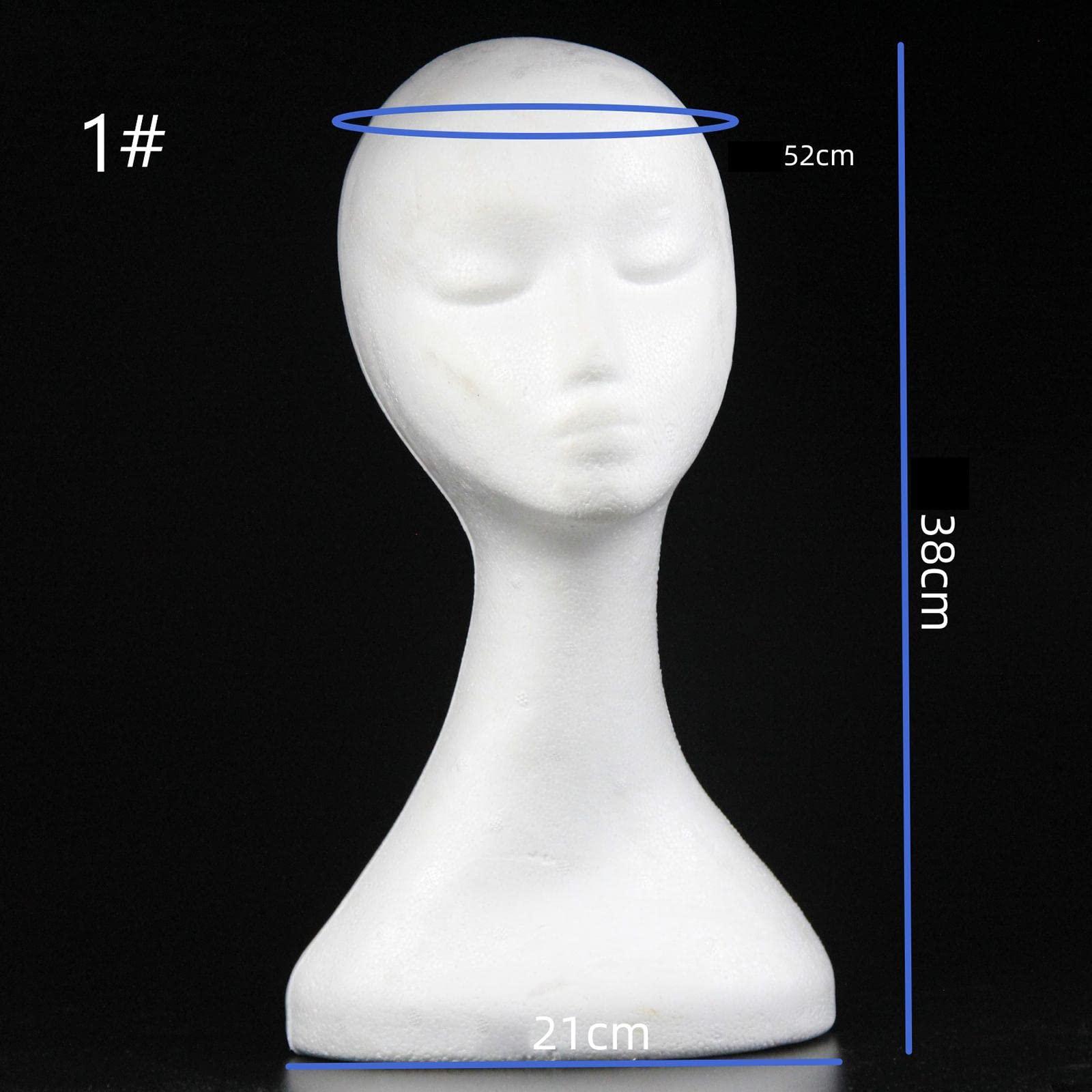 Luwecf Lightweight Foam Mannequin Head Stand for Styling and Storage, Style A