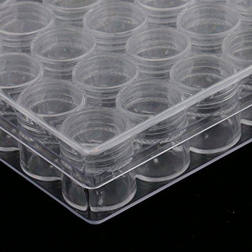 barenx barenx 30 Slot Empty Jar Pots Nail Art Powder Decor DIY Tips Storage Container Case