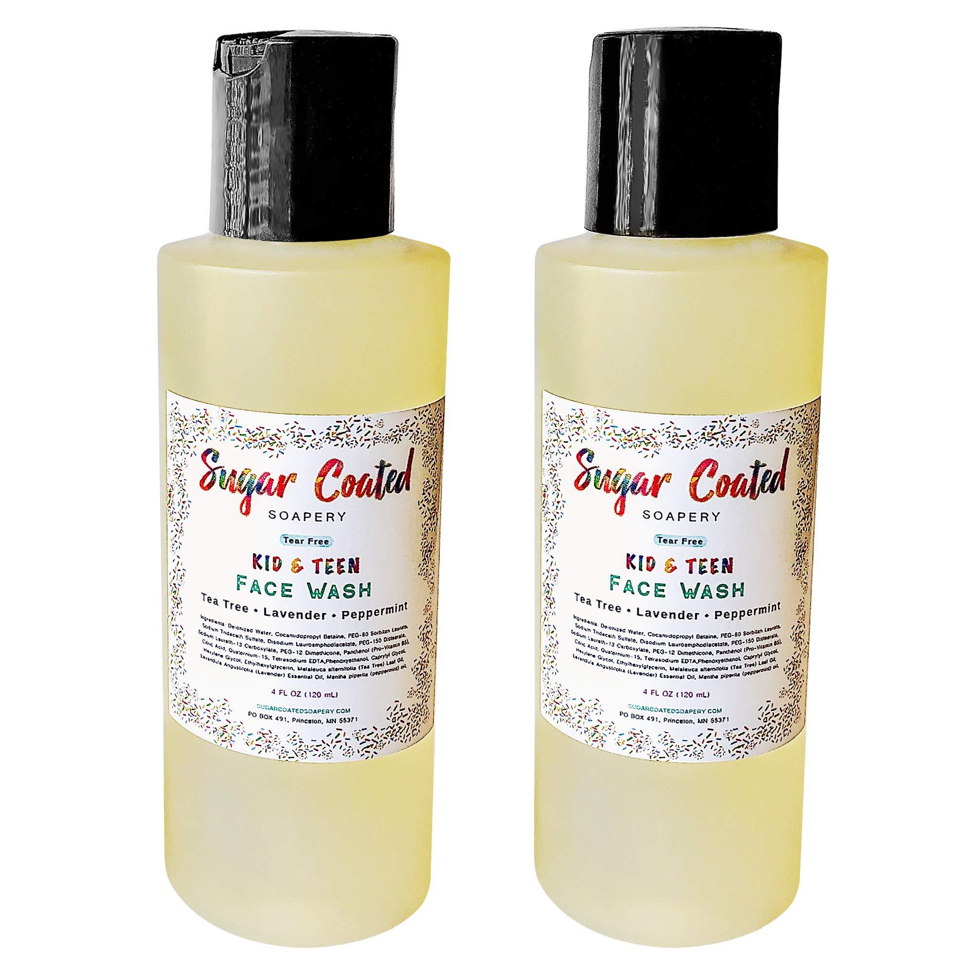 Sugar Coated Soapery Skin Care for Teens Kids Face Wash Face Cleanser Kid Teen Tear Free Soap Gentle Facial Acne Treatment Daily Sensitive Clear Skin Face & Body Wash Best All Natural Organic Vegan Paraben Free