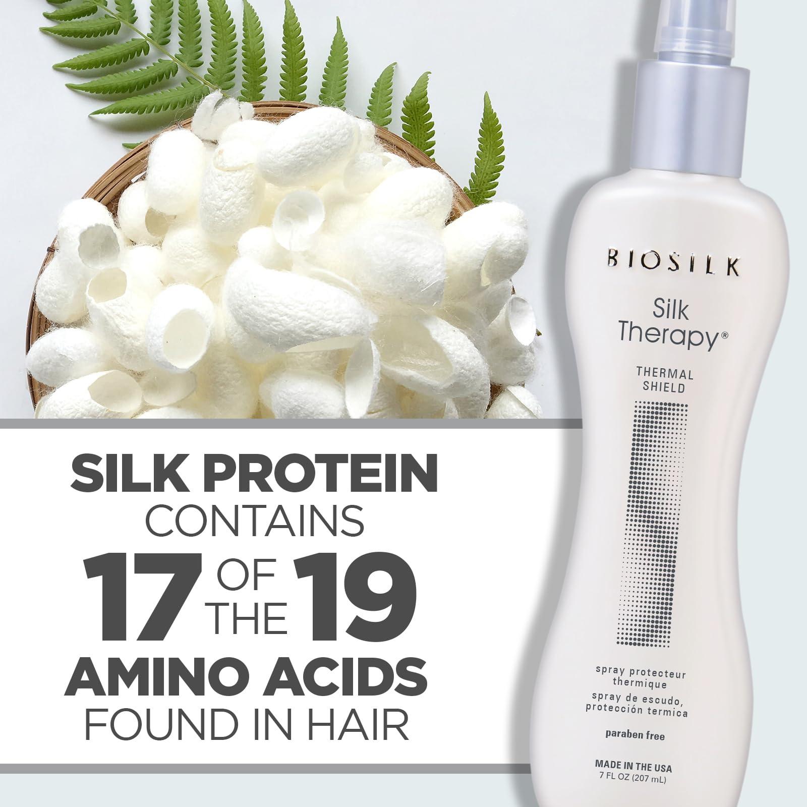 BioSilk BioSilk Silk Therapy Thermal Shield Protection Spray, Helps Shield Hair From Thermal Damage & Hold Styles, Sulfate, Paraben, & Cruelty-Free, 7 Oz