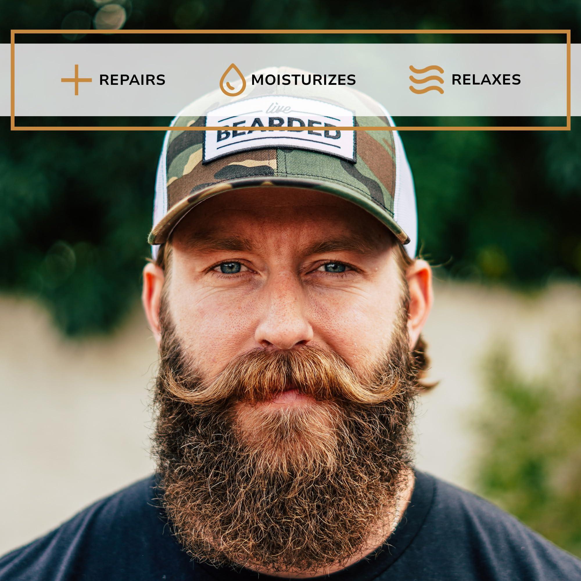Live Bearded Live Bearded: Beard Oil and Beard Butter Grooming Kit - American - All-Natural Ingredients with Shea Butter, Argan Oil, Jojoba Oil and More - Beard Growth Support - Made in The USA