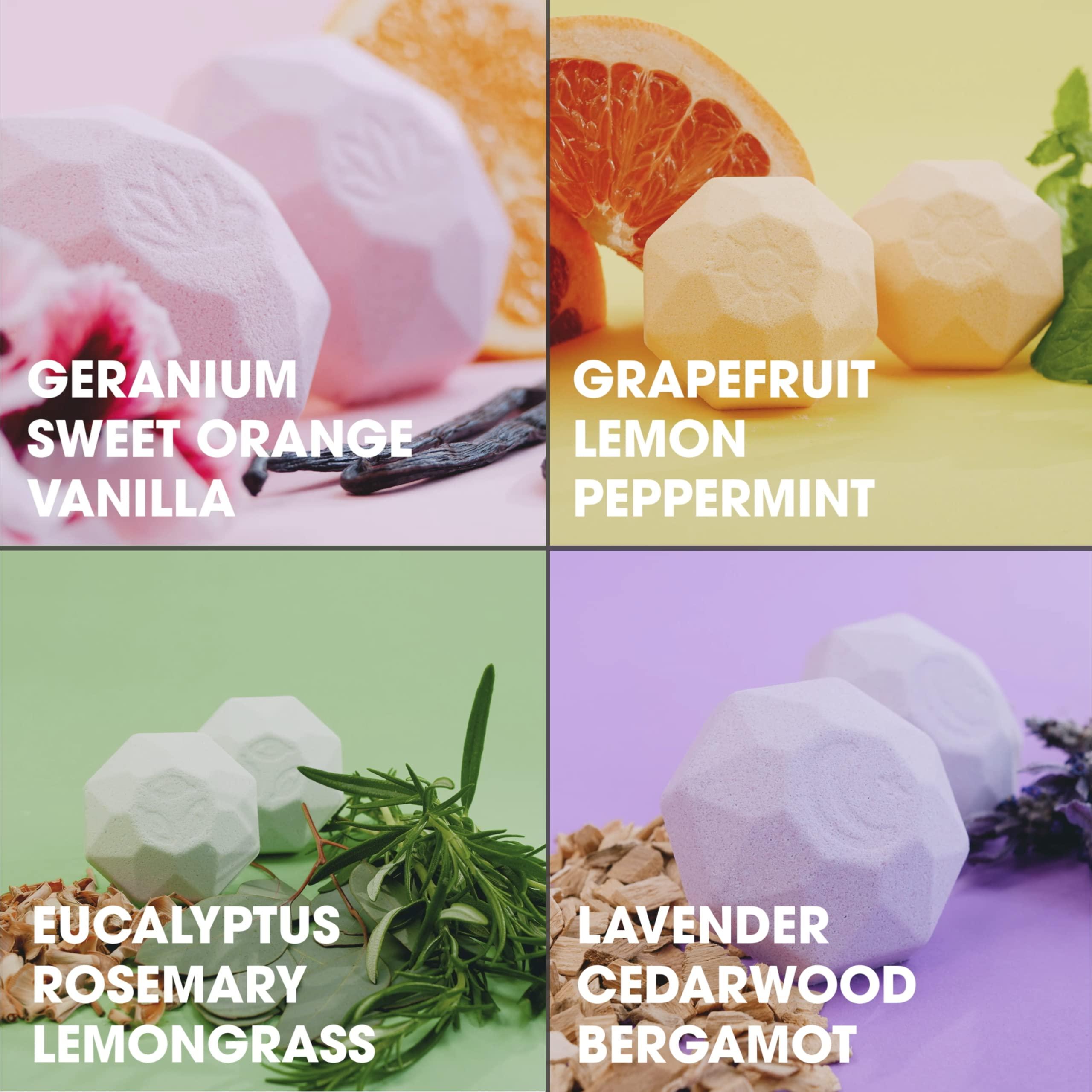 Natureva Natureva Organic Shower Steamers Aromatherapy - 8 XL Natural Shower Bombs, Essential Oil Shower Steamer Gift Set, Relaxation Gifts Women, Shower Melts Tabs, Stress Relief Scents, Unique Self Care Box