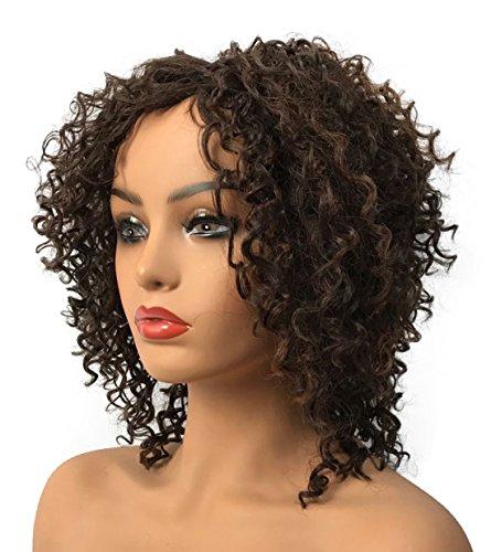 Wiginway Wiginway Women Wigs Medium Curly Brown Mixed Auburn Wig Synthetic Wigs For Black Women Vogue Wigs 8 Inch