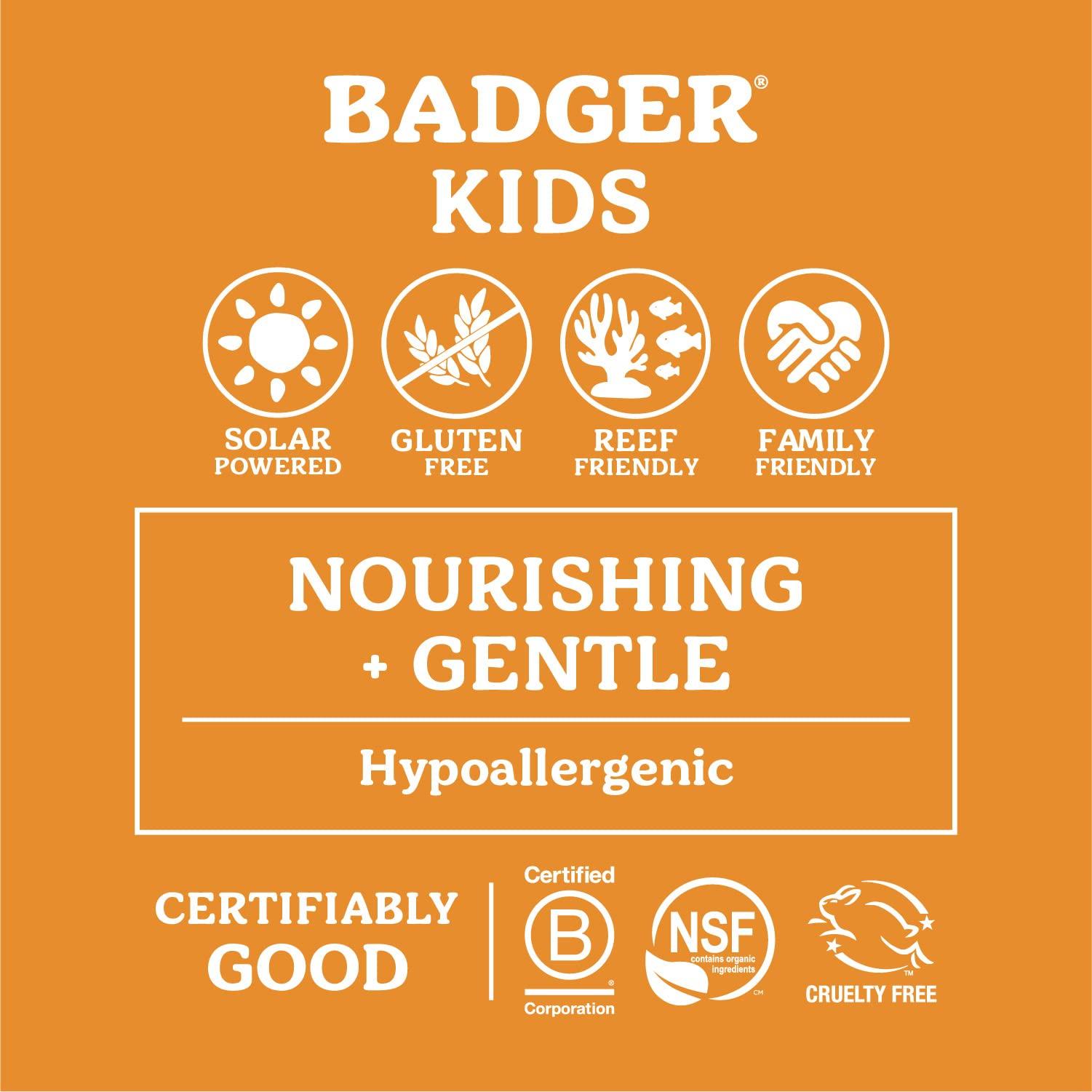 Badger Badger Kids Mineral Sunscreen Combo, SPF 40 Cream and SPF 35 Face Stick, Reef Safe Broad Spectrum Water Resistant with Zinc Oxide, Tangerine and Vanilla