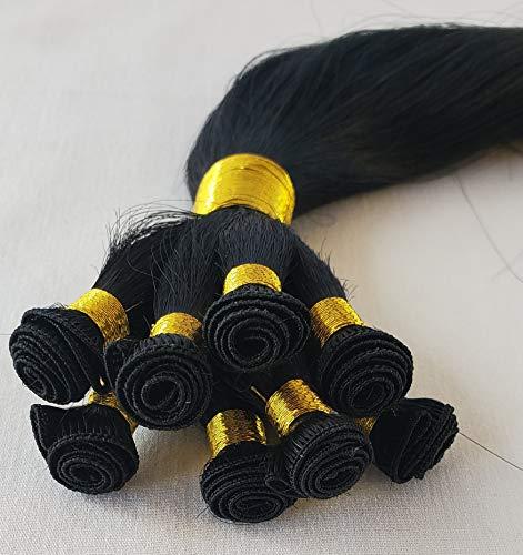Hair faux You Hair Faux You 20" Hand-Tied Weft Hair, 100 grams, 8 Bundles, Soft Silky Straight,100% Human Remy Weft Hair Extensions #1 Jet Black