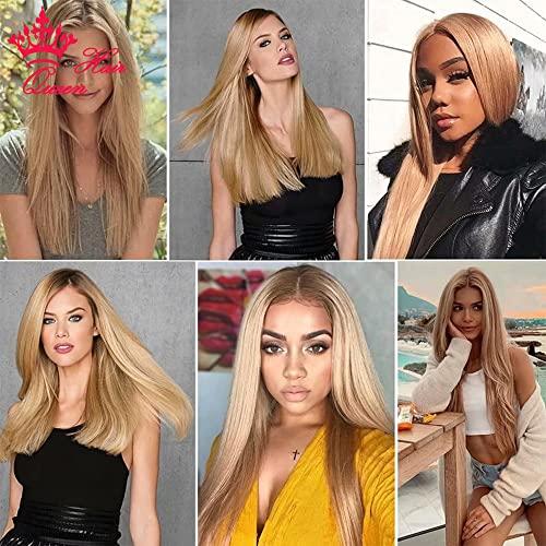 Queen Hair Queen Hair Products Mink Brazilian Hair Weave Bundles Hair Extension Honey Blonde Straight Color #27 Honey Blonde Hair Bundles (12 14 16 18inch)