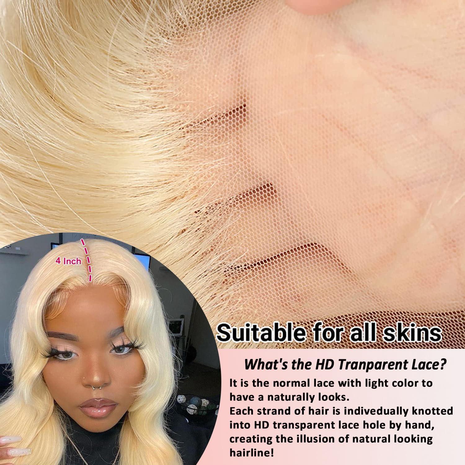 OOFUCF Alimubi hair 613 Lace Front Wig Human Hair Blonde Wig Human Hair 13x4 Body Wave Lace Front Wigs 180 Density 613 Body HD Lace Frontal Wig Glueless Wigs Human Hair Pre Plucked 40 inch
