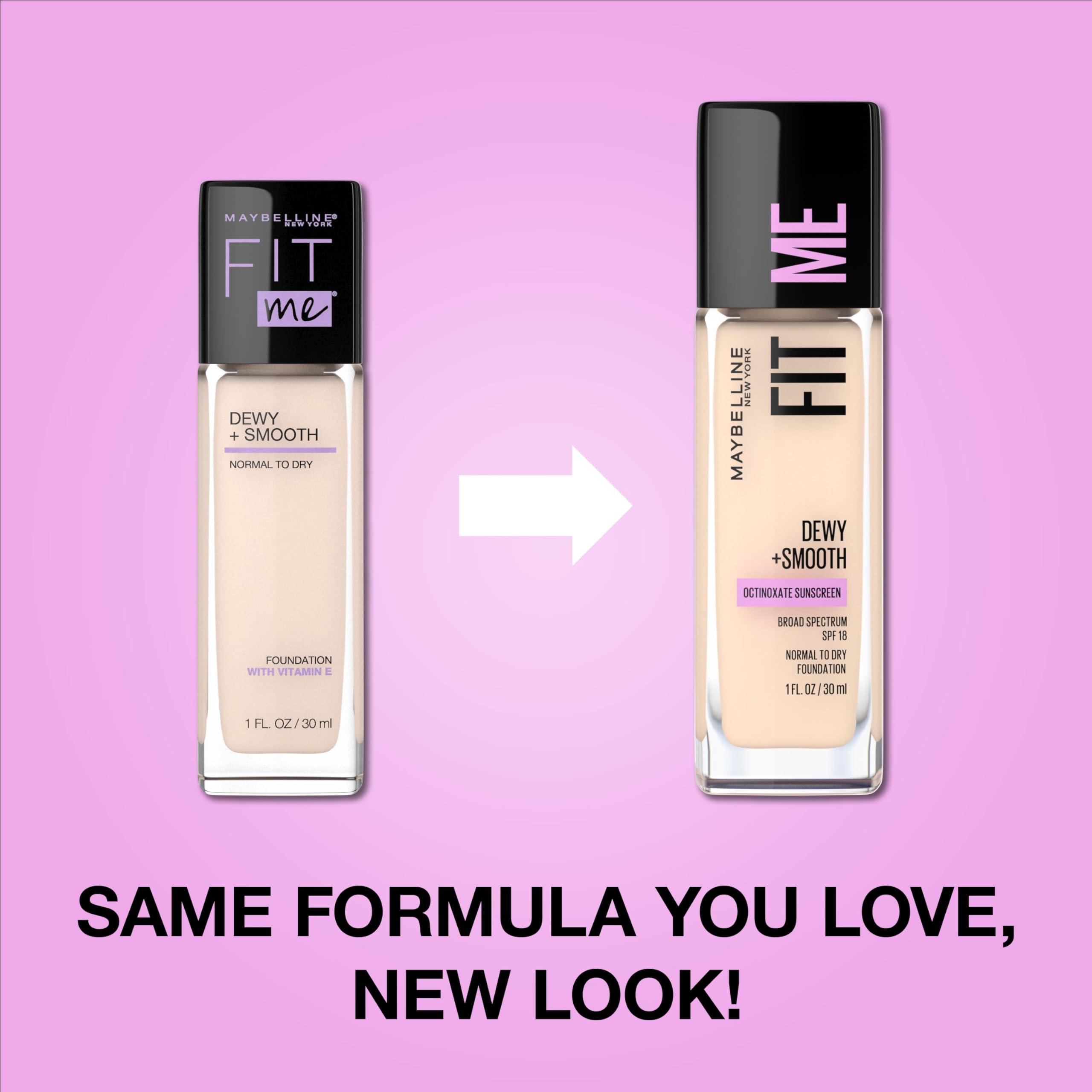 Maybelline New York Maybelline Fit Me Dewy + Smooth Liquid Foundation Makeup, Fair Porcelain, 1 Count (Packaging May Vary)