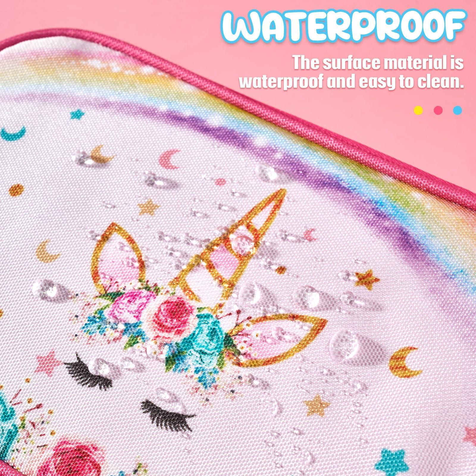 WAWSAM WAWSAM Rainbow Pink Toiletry Bag - Travel Toiletry Bag for Kids Girls Christmas Birthday Gift Camping Toiletry Case Toiletries Makeup Cosmetic Pouch Pink Water-resistant Wash Bag Dopp Kit with Pocket
