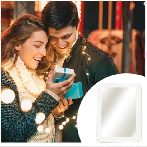 MIHAGUTY MIHAGUTY Magnetic Locker Mirror,5\" x 7\" Small Mirrors School Locker, Bathroom, Household Refrigerator, Locker Accessory, Office Cabinets, and Home (White)