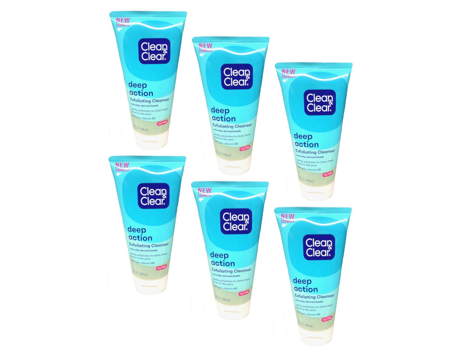 Clean & Clear Clean & Clear Scrub Deep Action Exfoliating 5 Ounce Oil-Free (148ml) (6 Pack)