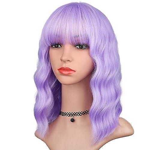 HAIRUP HAIRUP purple wig and teal blue wig with bangs for women