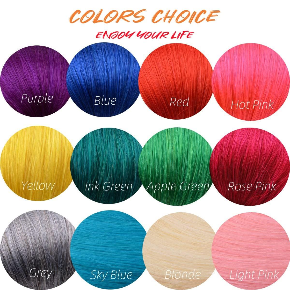 Vieuinaux Vieuinaux 50 Strands/lot Colored I Tip Human Hair Extension For Womens Girls Kids Gift Rainbow Highlights Hair Extensions With Micro Beads And Pulling Needle (12INCH/30cm, Blue)