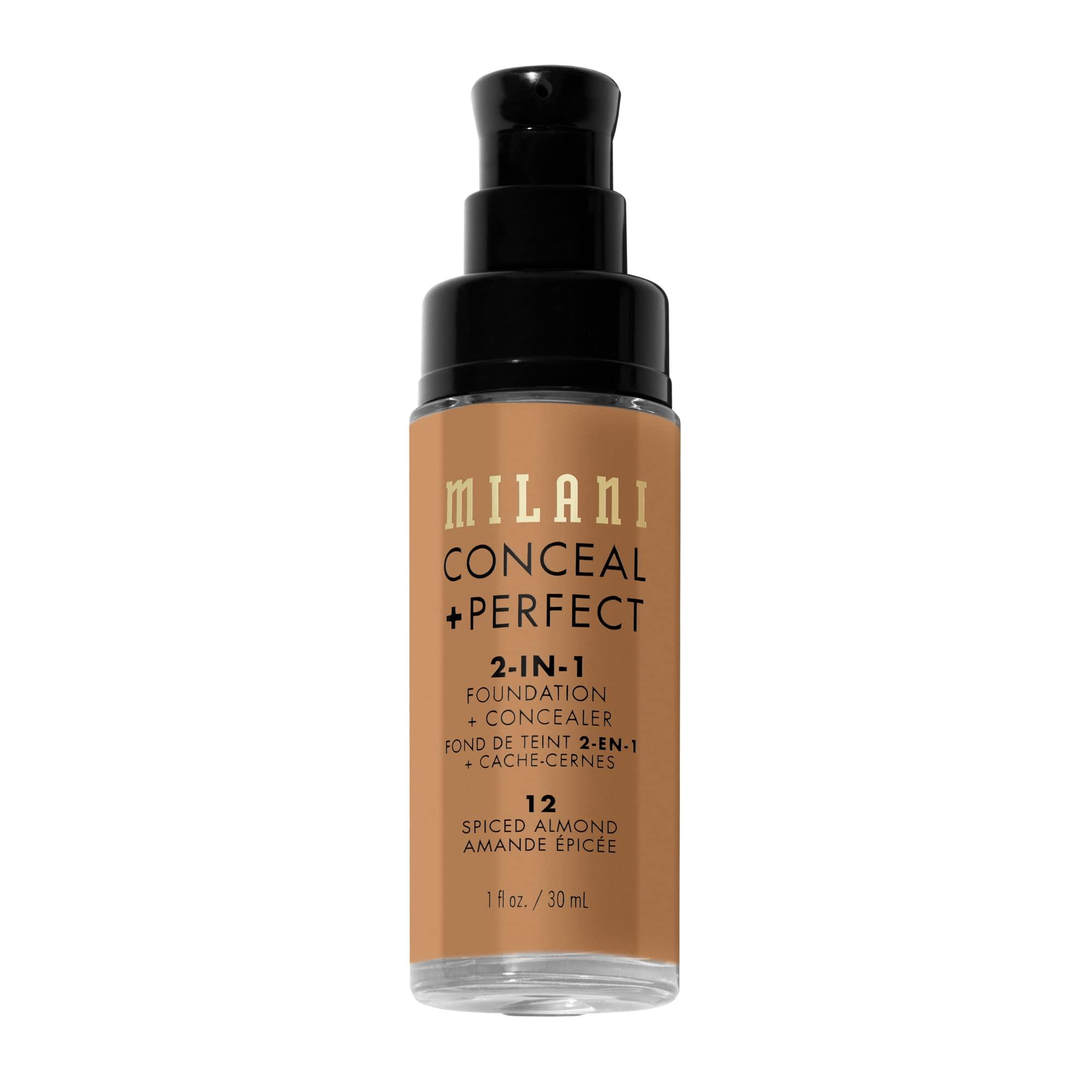 Milani Milani Conceal + Perfect 2-in-1 Foundation + Concealer - Spiced Almond (1 Fl. Oz.) Cruelty-Free Liquid Foundation - Cover Under-Eye Circles, Blemishes & Skin Discoloration for a Flawless Complexion