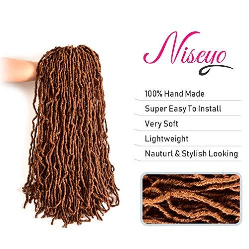 Niseyo Niseyo new Faux Locs 24 Inch Crochet Hair 6 Packs Natural Long Soft Locs Crochet Braids (24'' 6Pcs, 30#/Light Brown)
