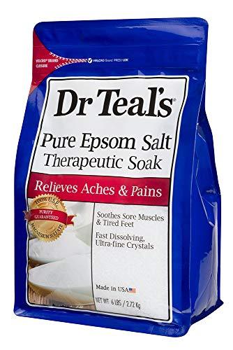 Dr Teal's Dr. Teal's Therapeutic Soak Gift Set (3 Pack, 6lbs Ea.) - Unscented Soaking Solution Blended with Pure Epsom Salt - Ease Aches & Pains, Speed-Up Recovery Time - at Home Pain Remedy