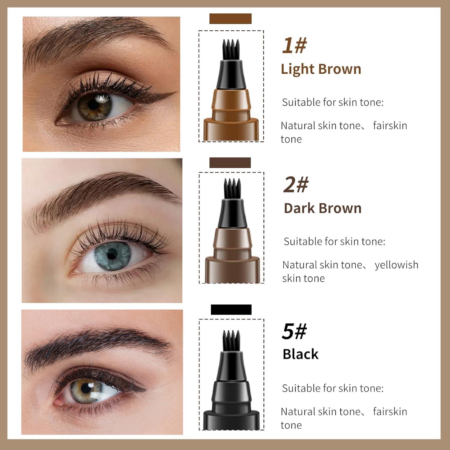 Bekoeen Magic 3D Microblading Eyebrow Pencil, Waterproof Eyebrow Pen,4 Tip Tip Tattoo Pencil Creates Natural Looking,Waterproof Makeup Fine Stroke Microblading Eyebrow Pencil (B)
